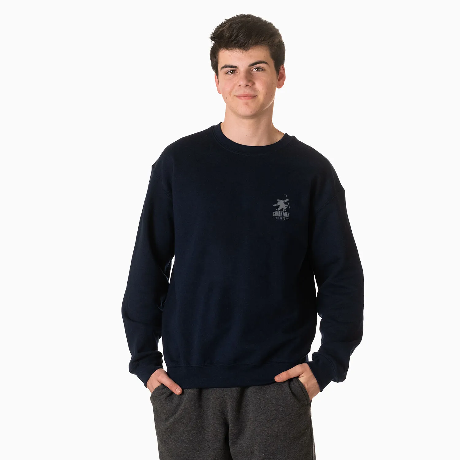 Hockey Crewneck Sweatshirt - You Can Find Me At The Rink (Back Design) 